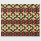 Retro Kerstmis  meisje Roman Elf Classic Cadeaupapier (Vlak)