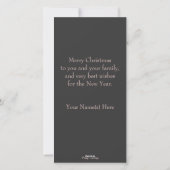 Retro Kerstmis Meisje Trimming Tree Custom Feestdagenkaart (Achterkant)