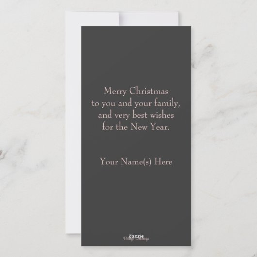 Retro Kerstmis Meisje Trimming Tree Custom Feestdagenkaart (Achterkant)