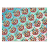 Retro Kerstmis, Mele Kalikimaka Hula Dancer Tafelkleed (Voorkant (Horizontaal))