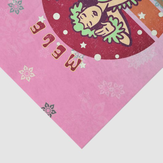 Retro Kerstmis, Mele Kalikimaka Hula Dancer Tissuepapier (Detail)