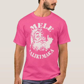 Retro Kerstmis Mele Kalikimaka Kerstman Shaka T-shirt