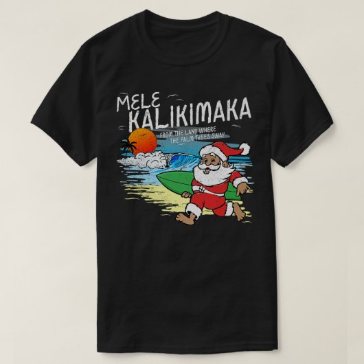 Retro Kerstmis Mele Kalikimaka Santa Shaka Hawaii T-shirt (Design voorkant)