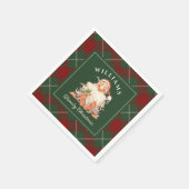 Retro Kerstmis met familienaam Servet (Hoek)