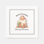 Retro Kerstmis met familienaam Servet (Voorkant)