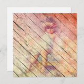 Retro | Kerstmis met hout Feestdagenkaart (Voorkant / Achterkant)