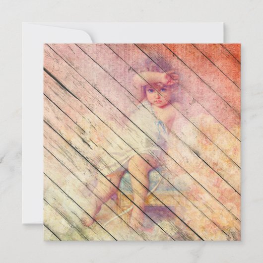 Retro | Kerstmis met hout Feestdagenkaart (Voorkant)