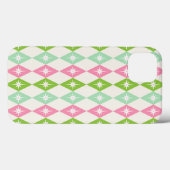 Retro Kerstmis Mid Century Diamanten Roze & Groen Case-Mate iPhone Case (Achterkant (horizontaal))