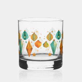 Retro Kerstmis Mid Century Modern Whisky Glas