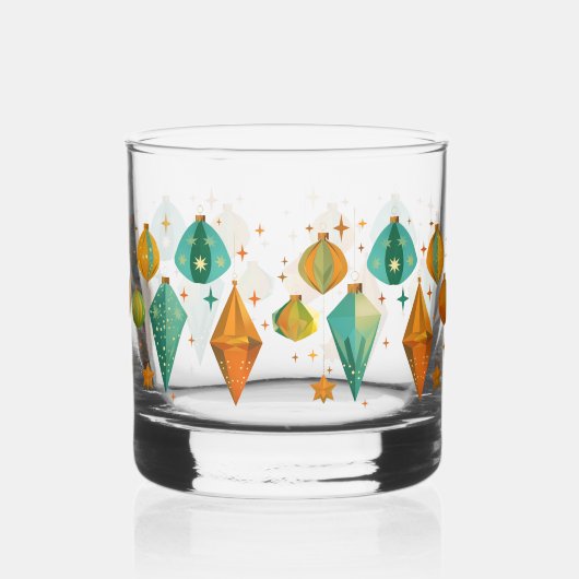 Retro Kerstmis Mid Century Modern Whisky Glas (Achterkant)