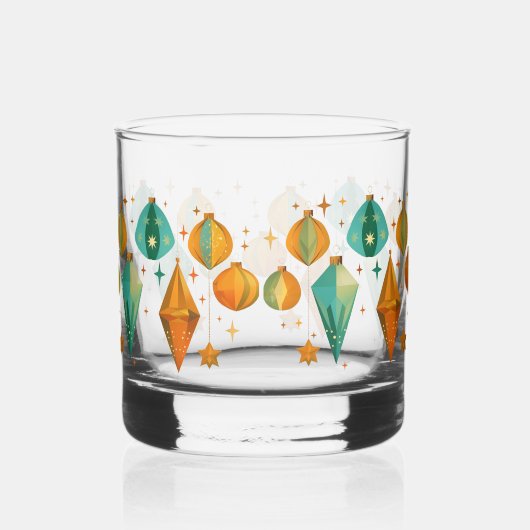 Retro Kerstmis Mid Century Modern Whisky Glas (Rechts)