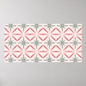 Retro Kerstmis, midden eeuw naadloos patroon in vi Poster (Voorkant)