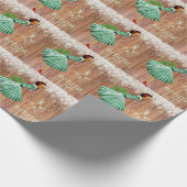 Retro Kerstmis Misteletoe Kussen Cadeaupapier (Hoek)