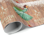 Retro Kerstmis Misteletoe Kussen Cadeaupapier (Rol Hoek)