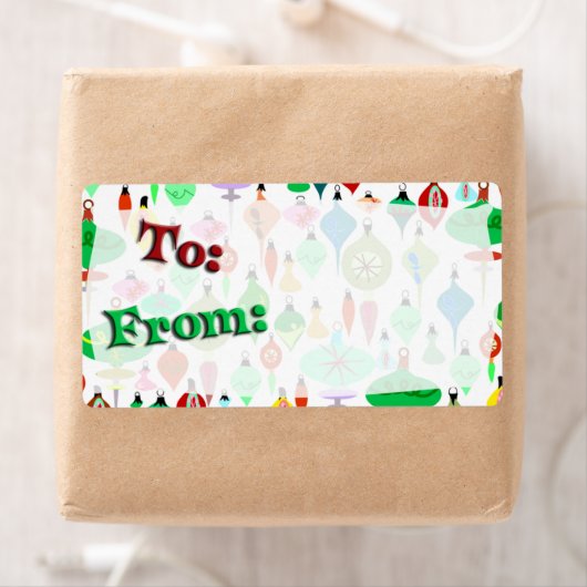 Retro Kerstmis naar Van Etiketten (Insitu)