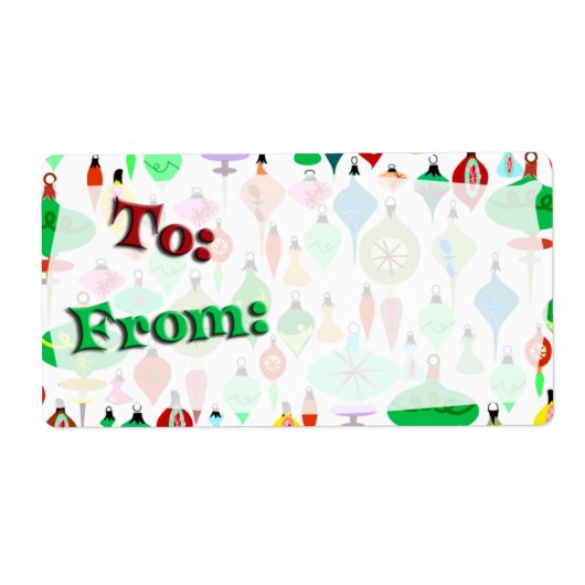 Retro Kerstmis naar Van Etiketten (Voorkant)