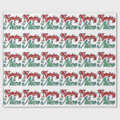 Retro Kerstmis, Naughty of Nice Red Green Letters Cadeaupapier (Vlak)