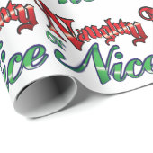 Retro Kerstmis, Naughty of Nice Red Green Letters Cadeaupapier (Rol Hoek)