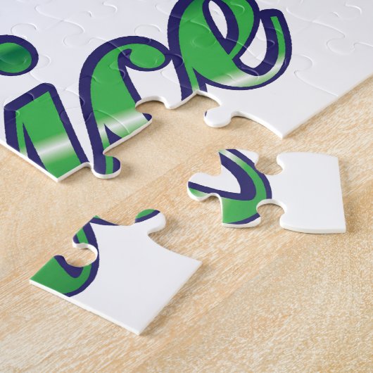 Retro Kerstmis, Naughty of Nice Red Green Letters Legpuzzel (Zijkant)