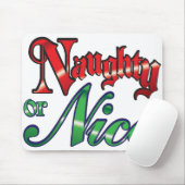 Retro Kerstmis, Naughty of Nice Red Green Letters Muismat (Met muis)