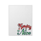 Retro Kerstmis, Naughty of Nice Red Green Letters Notitieblok (Linkerzijde)