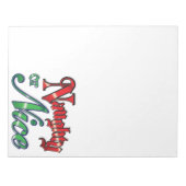 Retro Kerstmis, Naughty of Nice Red Green Letters Notitieblok (Voorkant)