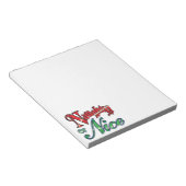 Retro Kerstmis, Naughty of Nice Red Green Letters Notitieblok (Schuin)