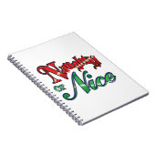 Retro Kerstmis, Naughty of Nice Red Green Letters Notitieboek (Rechterzijde)