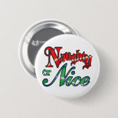 Retro Kerstmis, Naughty of Nice Red Green Letters Ronde Button 5,7 Cm (Voorkant /achterkant)