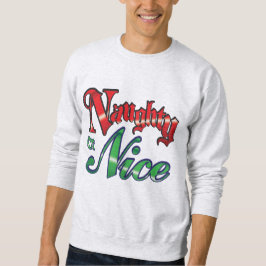 Retro Kerstmis, Naughty of Nice Red Green Letters T-shirt