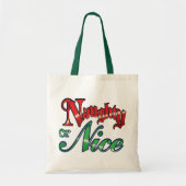 Retro Kerstmis, Naughty of Nice Red Green Letters Tote Bag (Voorkant)
