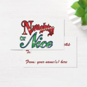 Retro Kerstmis, Naughty of Nice Red Green Letters Visitekaartje (Bureau)