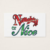 Retro Kerstmis, Naughty of Nice Red Green Letters Visitekaartje (Voorkant)