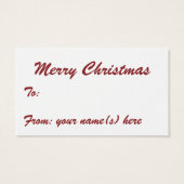 Retro Kerstmis, Naughty of Nice Red Green Letters Visitekaartje (Achterkant)