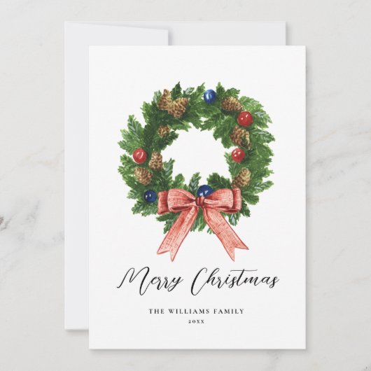  Retro Kerstmis, niet-foto Feestdagenkaart (Voorkant)