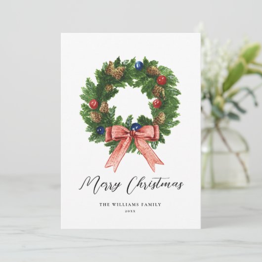  Retro Kerstmis, niet-foto Feestdagenkaart (Staand voorkant)