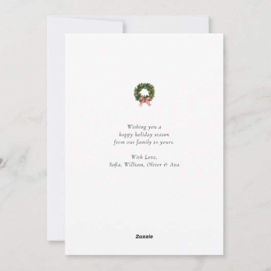  Retro Kerstmis, niet-foto Feestdagenkaart (Achterkant)