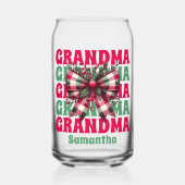 Retro Kerstmis Oma Coquette Bow Blikvorm Glas (Voorkant)