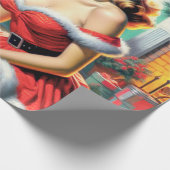 Retro kerstmis omhoog cadeaupapier (Hoek)