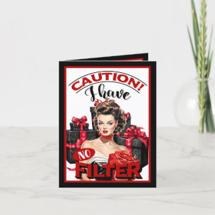 Retro Kerstmis Ongefilterde Pin-up Bedankkaart