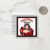 Retro Kerstmis Ongefilterde Pin-up Notitiekaartje (Voorkant / Achterkant in situ)