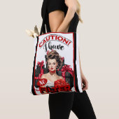 Retro Kerstmis Ongefilterde Pin-up Tote Bag (Dichtbij)