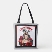 Retro Kerstmis Ongefilterde Pin-up Tote Bag (Achterkant)