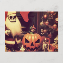 Retro Kerstmis ontmoet Halloween Horror Briefkaart