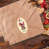 Retro Kerstmis Ovale Sticker