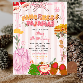 Retro Kerstmis Pannenkoeken- en Pyjama-feest Verja Kaart