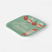 Retro Kerstmis. Papieren Bordje (Gebogen)