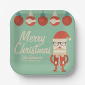 Retro Kerstmis. Papieren Bordje (Voorkant)