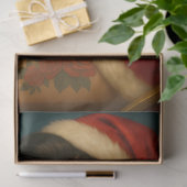 Retro Kerstmis Pin-Up in rode slee • Retro Tissuepapier (Geschenk)