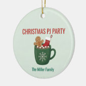 Retro Kerstmis PJ-feest Heet Chocolade Ornament (Links)